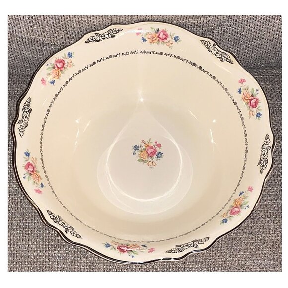 Vintage Homer Laughlin Virginia Rose Floral Porcelain Serving Bowl G49 N8 - Picture 2 of 5